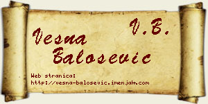 Vesna Balošević vizit kartica